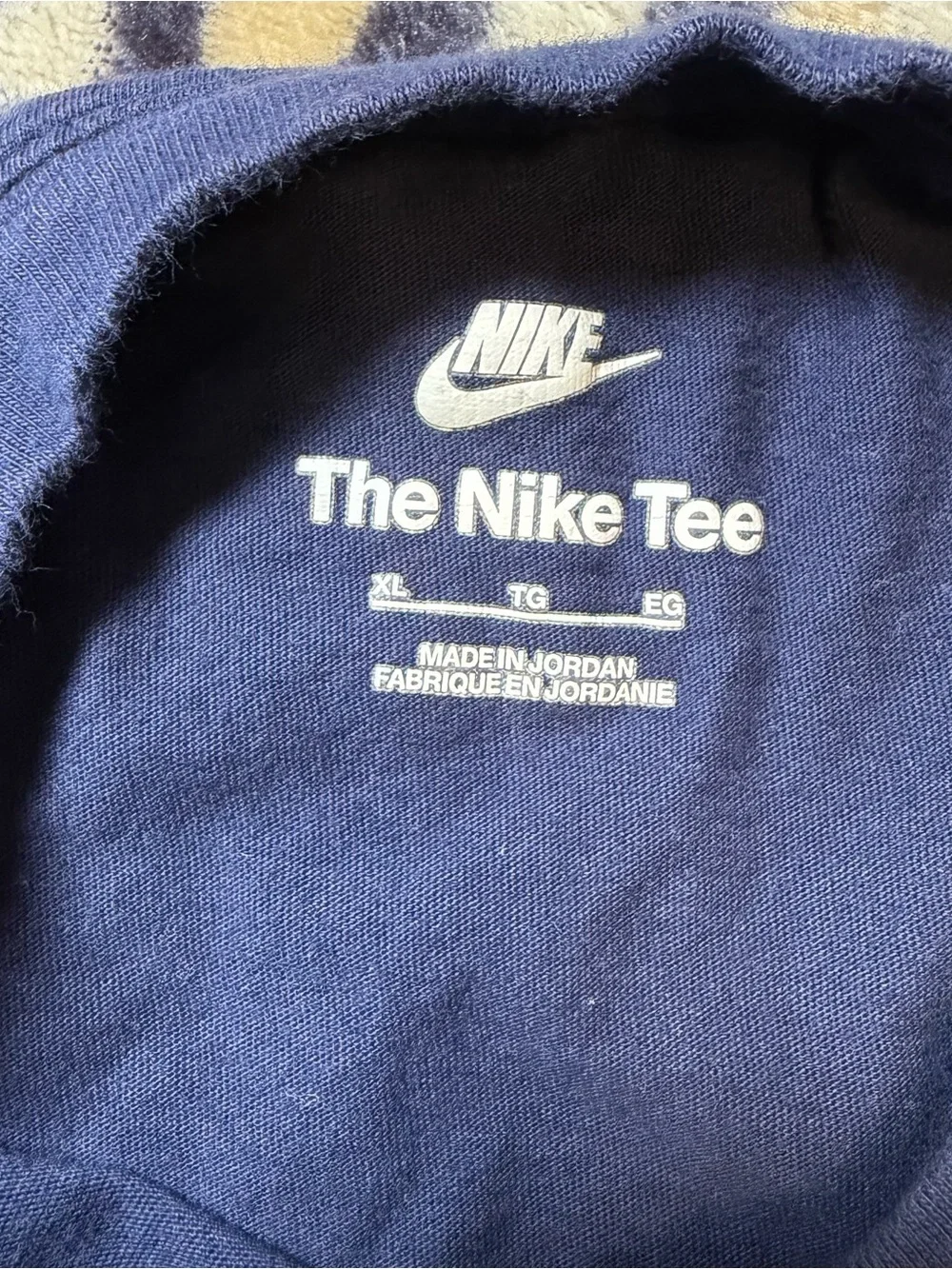 Nike Navy Short-Sleeve Tee with White Swoosh Logo